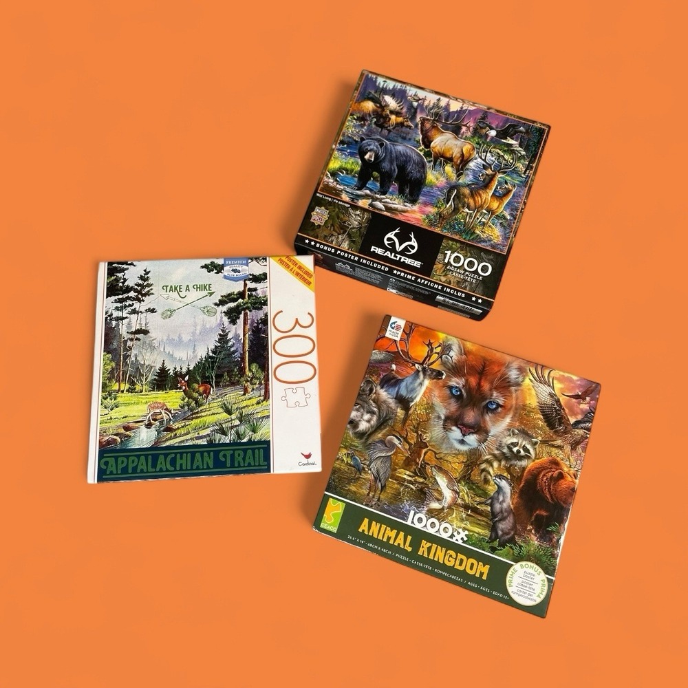 3 Puzzle Lot - Realtree Wild Living, CEACO Animal Kingdom, Appalachian Trail